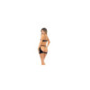 Ensemble 2 pièces noir comprenant soutien gorge et jupette vinyl et résille 